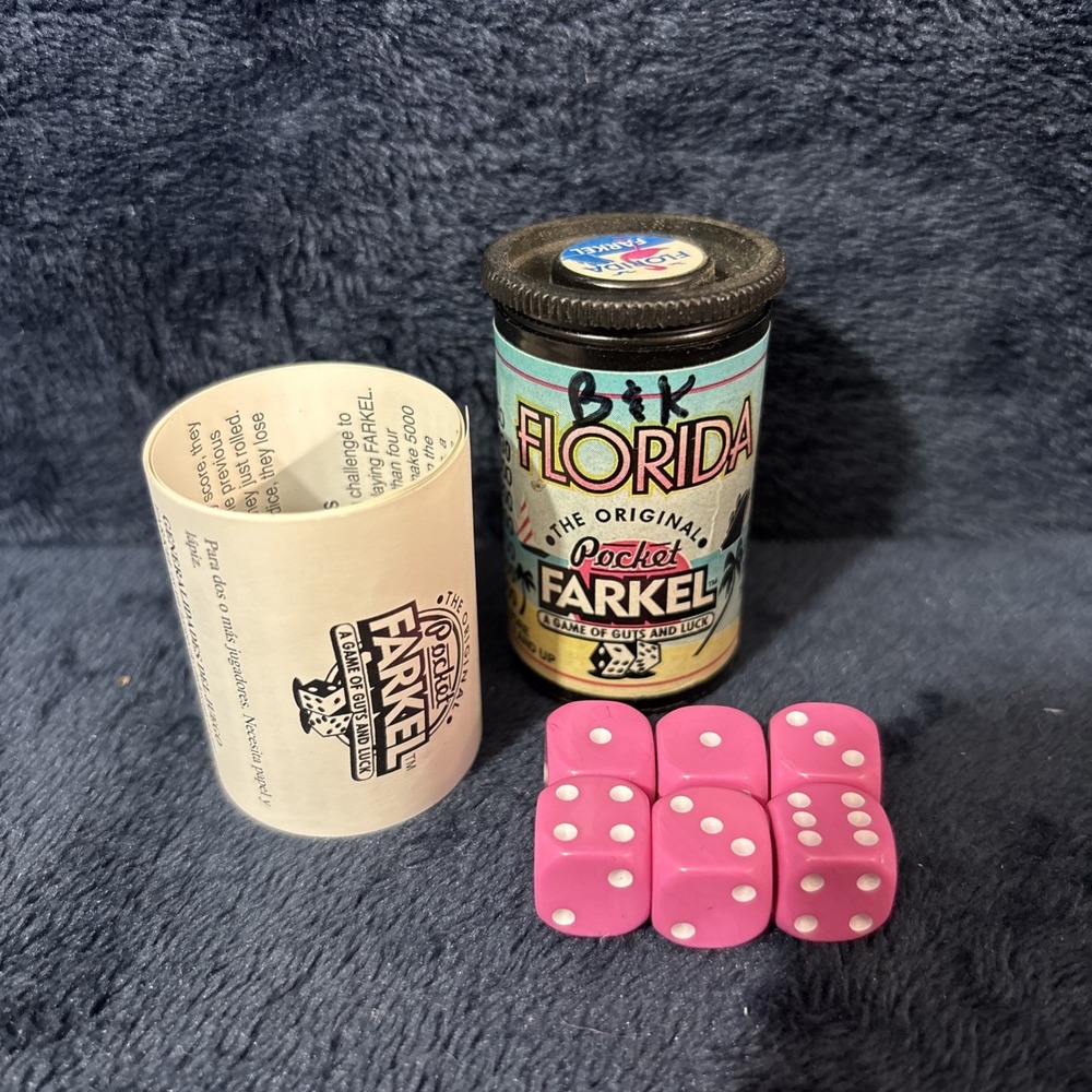 Vintage 1998 Florida Pocket Farkel Game A Luck and Guts Game Complete